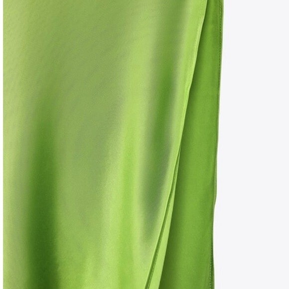 ZARA Satin Dress Lime Green Viral - Picture 8 of 12